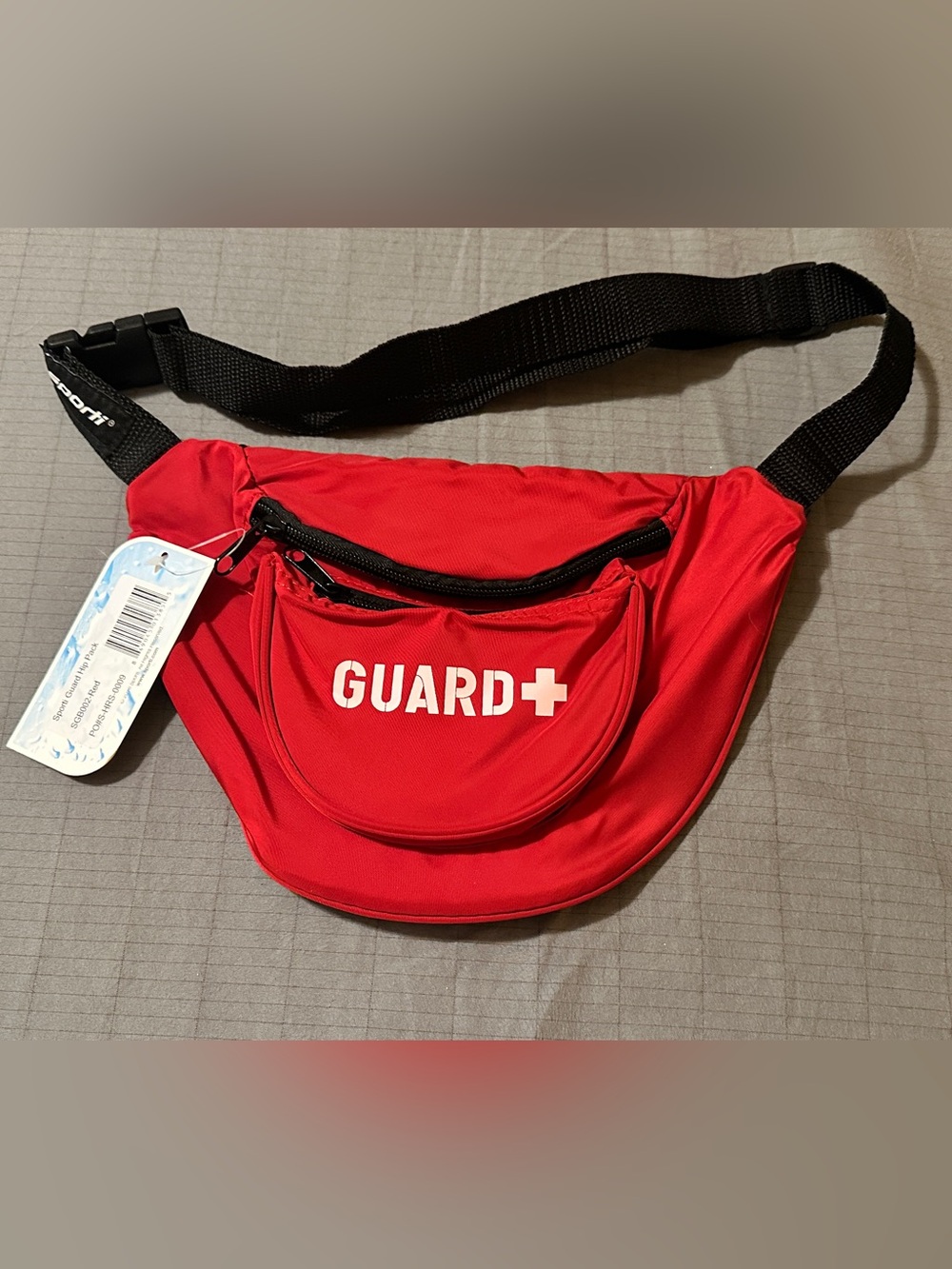 Unisex Red Lifeguard Logo Crossbody Waist Bag